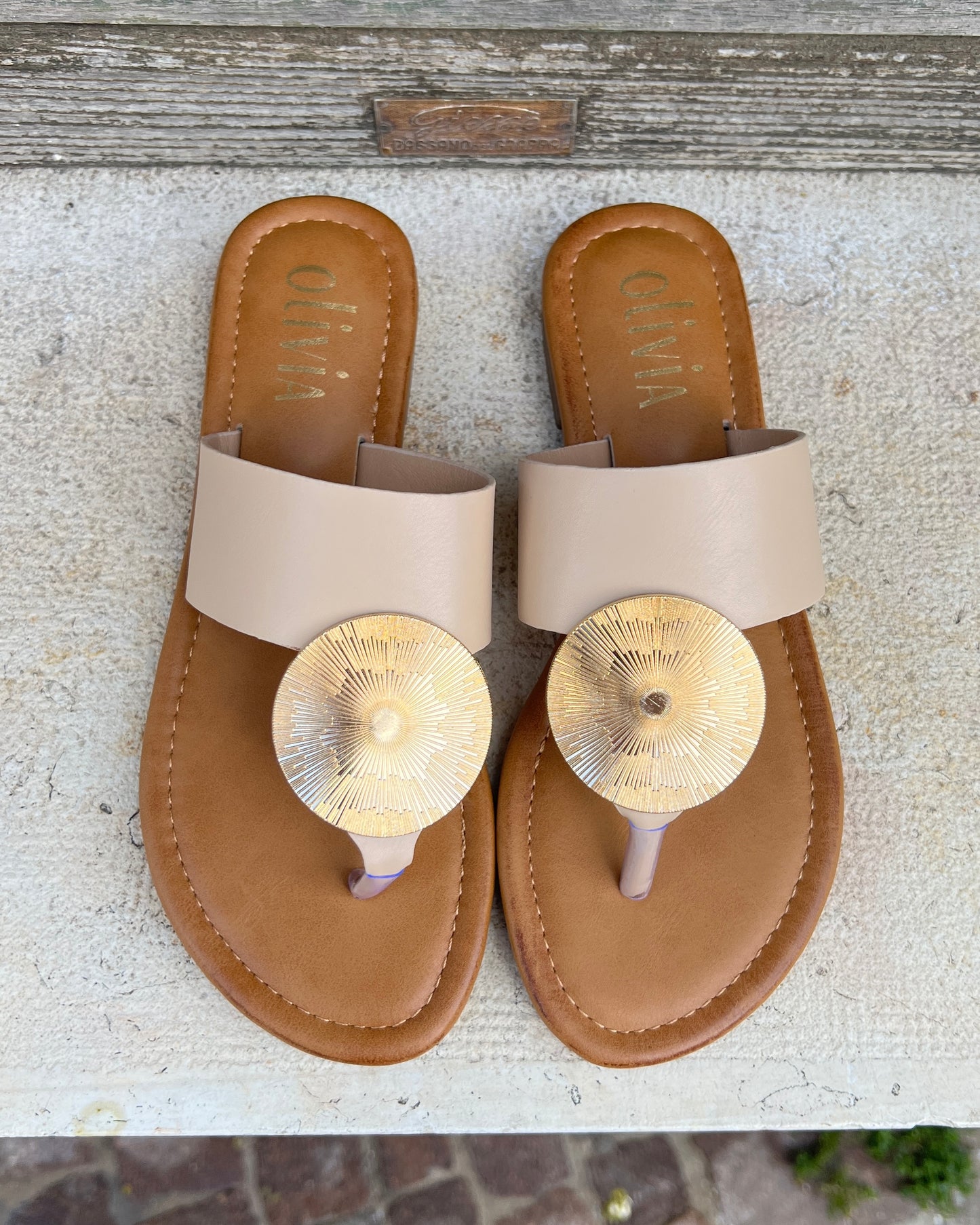 Infradito Moneta Beige