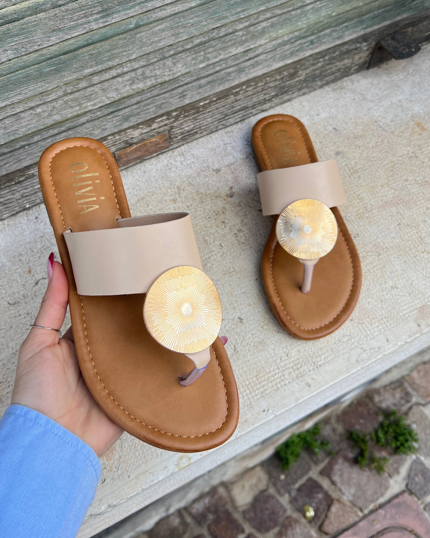 Infradito Moneta Beige