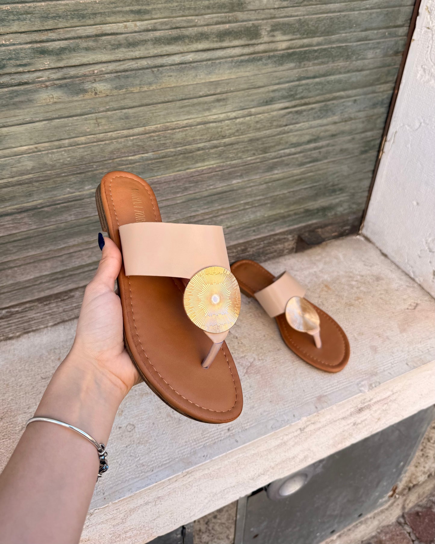 Infradito Moneta Beige