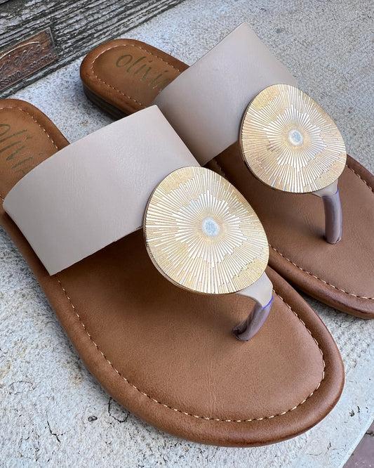 Infradito Moneta Beige