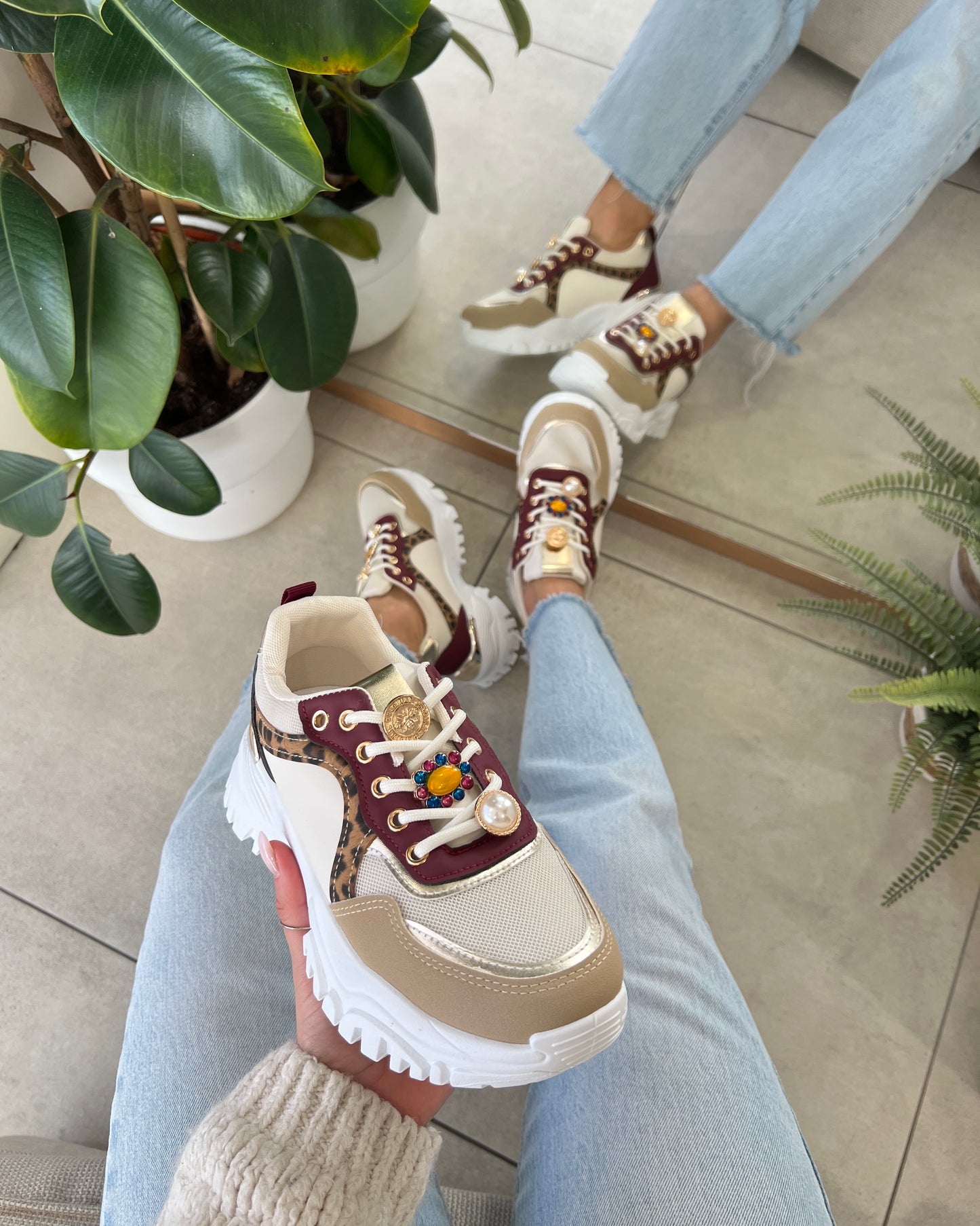 Sneakers Tank Charms Bordeaux