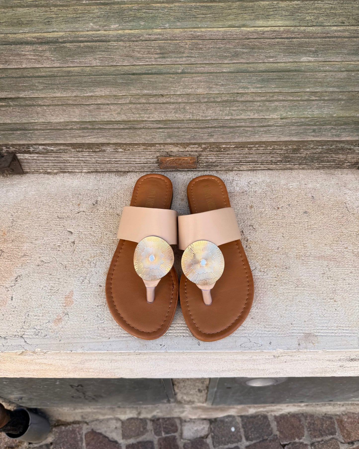 Infradito Moneta Beige