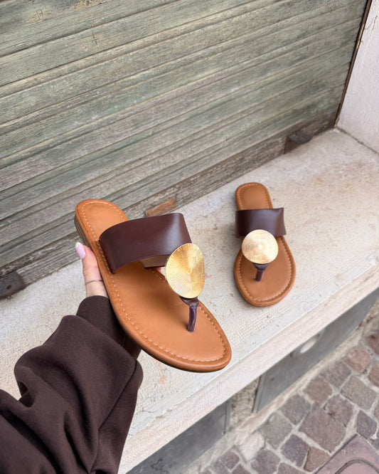 Infradito Moneta Brown