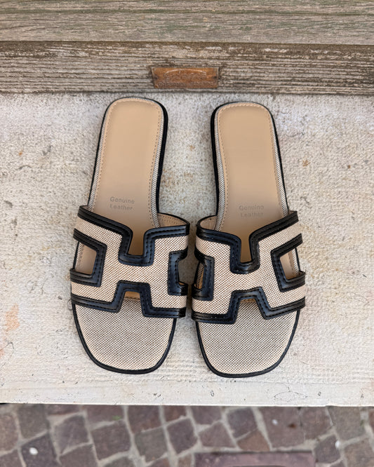 Ciabatta Fashion Bicolor Nera