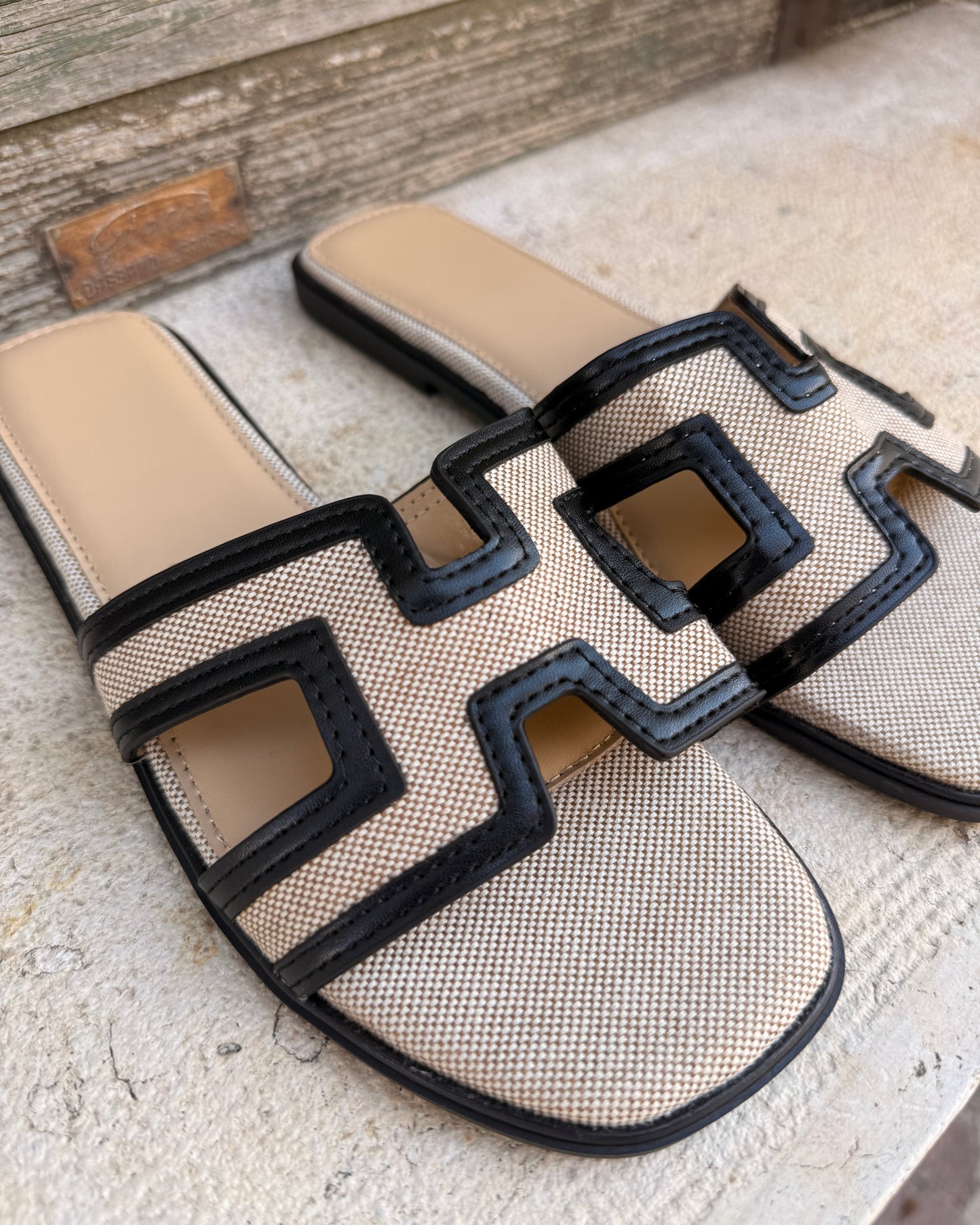 Ciabatta Fashion Bicolor Nera