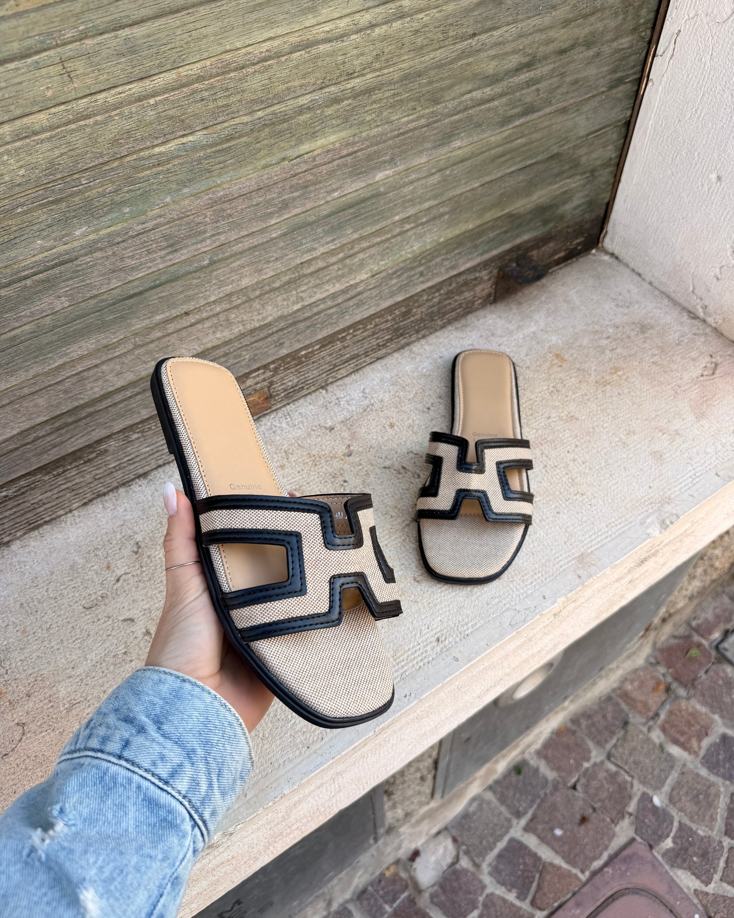 Ciabatta Fashion Bicolor Nera