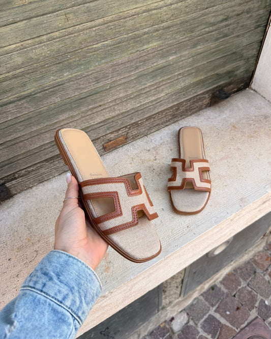 Ciabatta Fashion Bicolor Camel