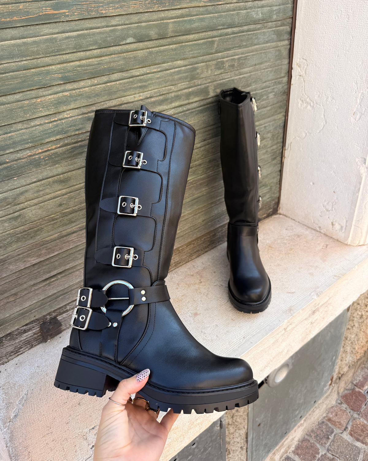 Stivale Biker Nero