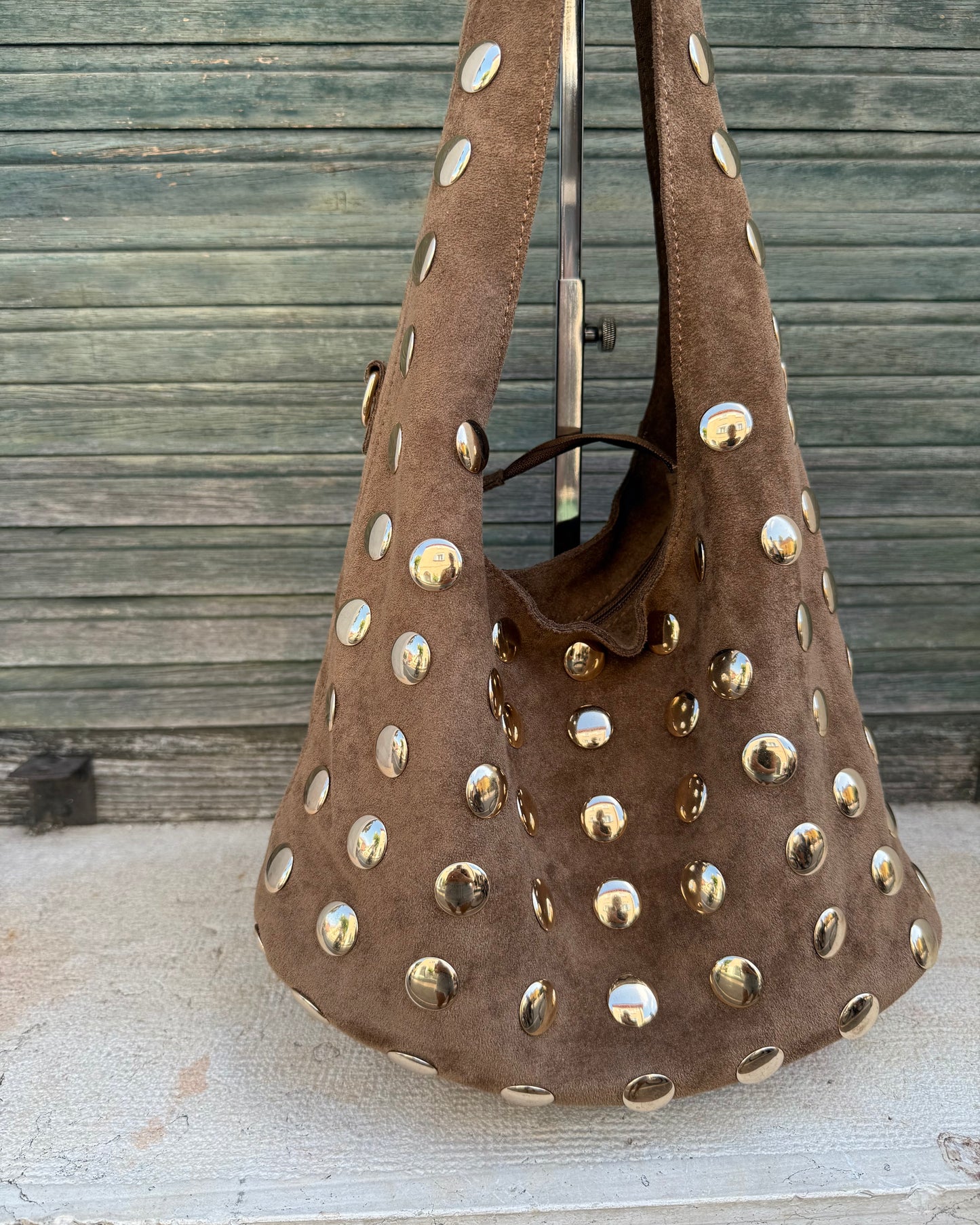Borsa Borchie Small Khaki