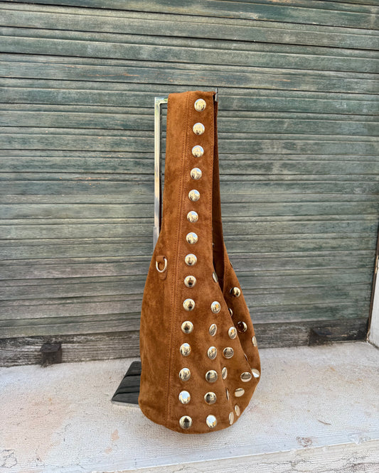 Borsa Borchie Small Camel