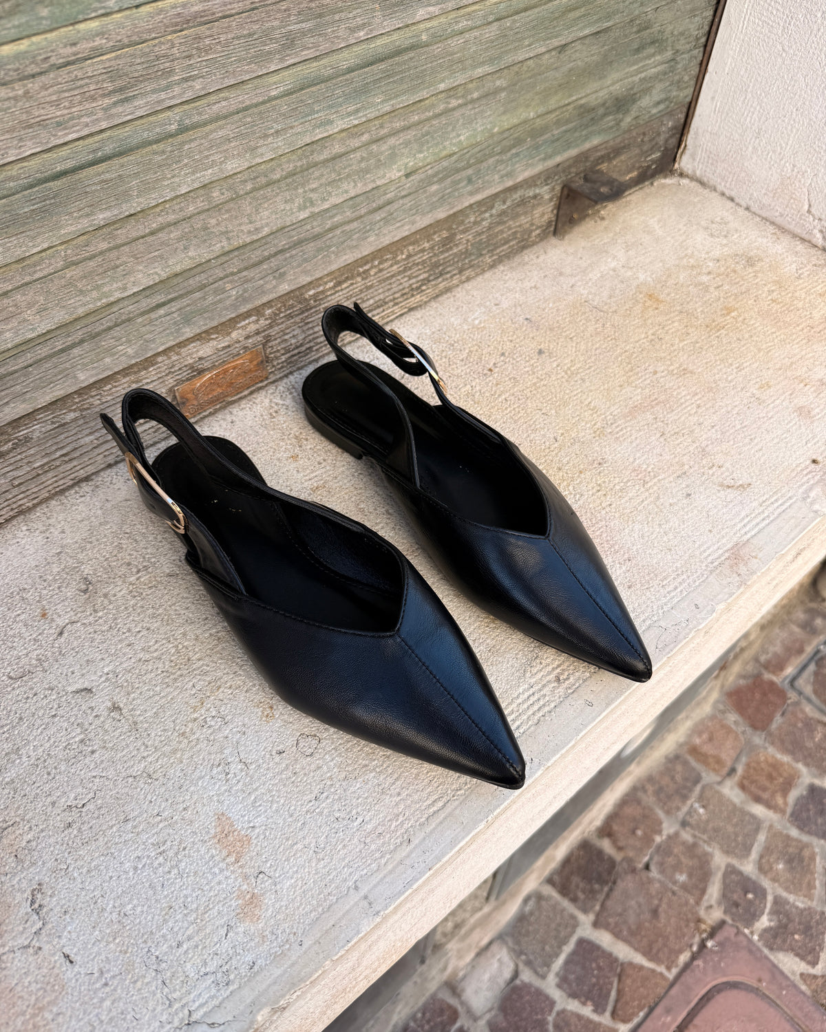 Ballerina Ambra effetto pelle Nero