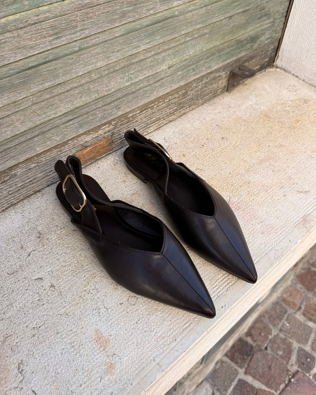 Ballerina Ambra effetto pelle Brown