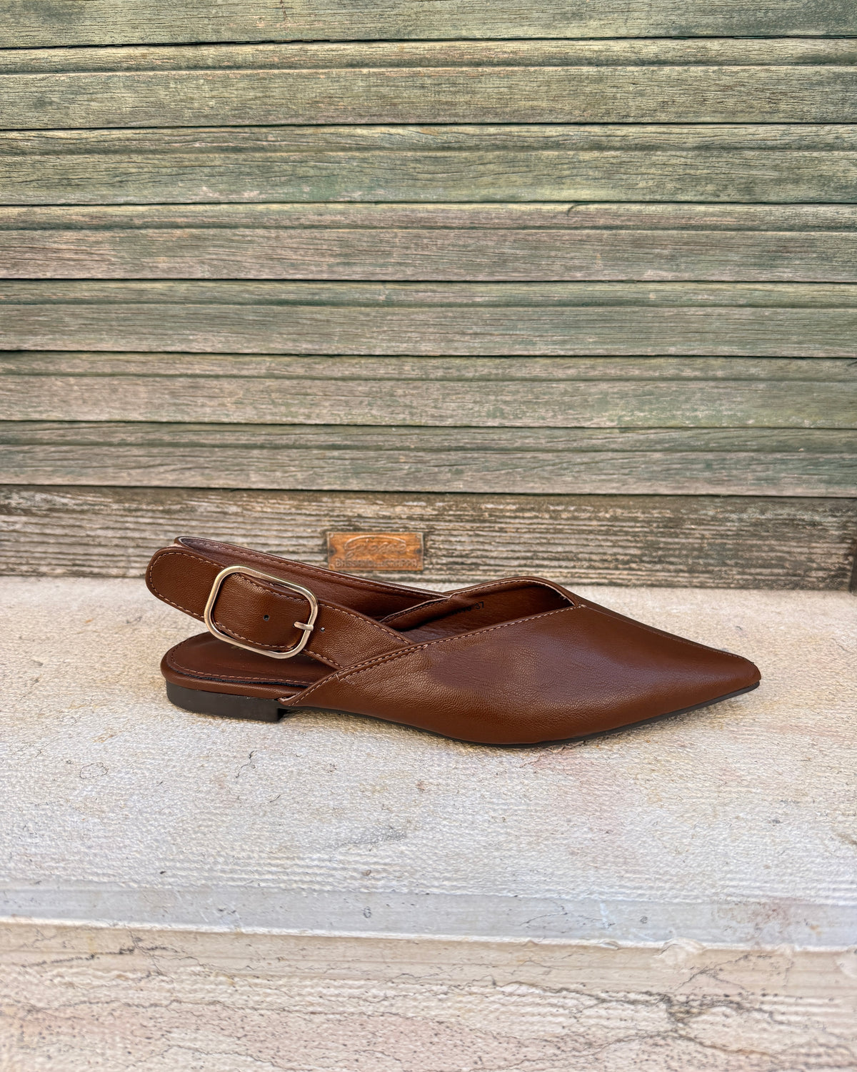Ballerina Ambra effetto pelle Camel